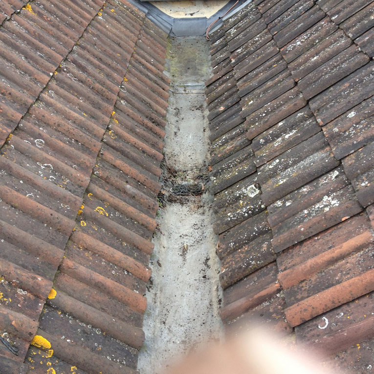 AFTER - gutter cleaning bath