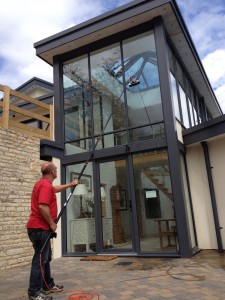 Residential window cleaning, Bath - tall extension